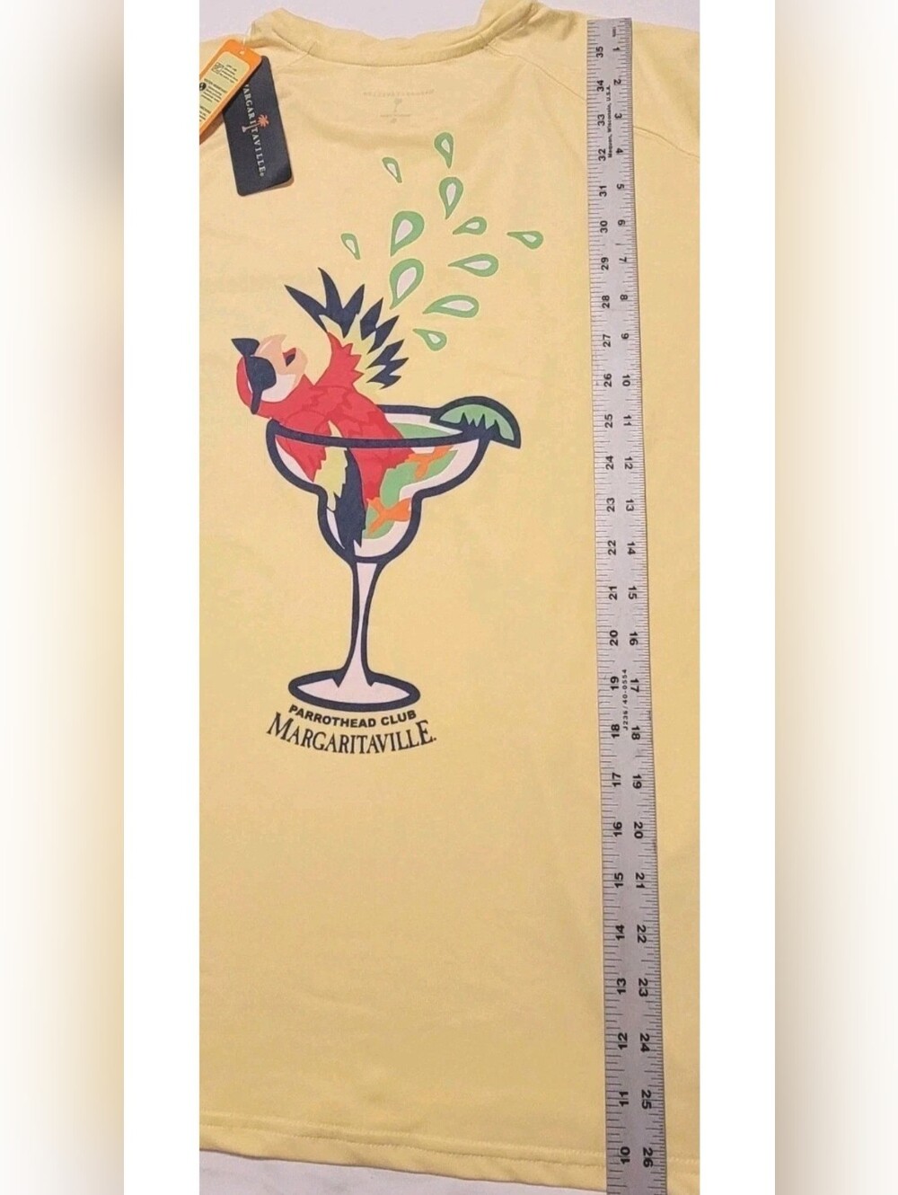 Margaritaville Parrothead Club Long Sleeve T-Shirt Elfin Yellow SMALL UPF50 NWT - Picture 10 of 10